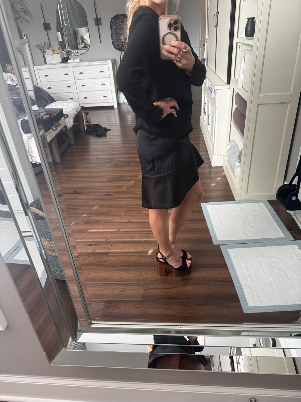 All Saints Black Asymmetrical Two-Piece Dress - Picture 6 of 6